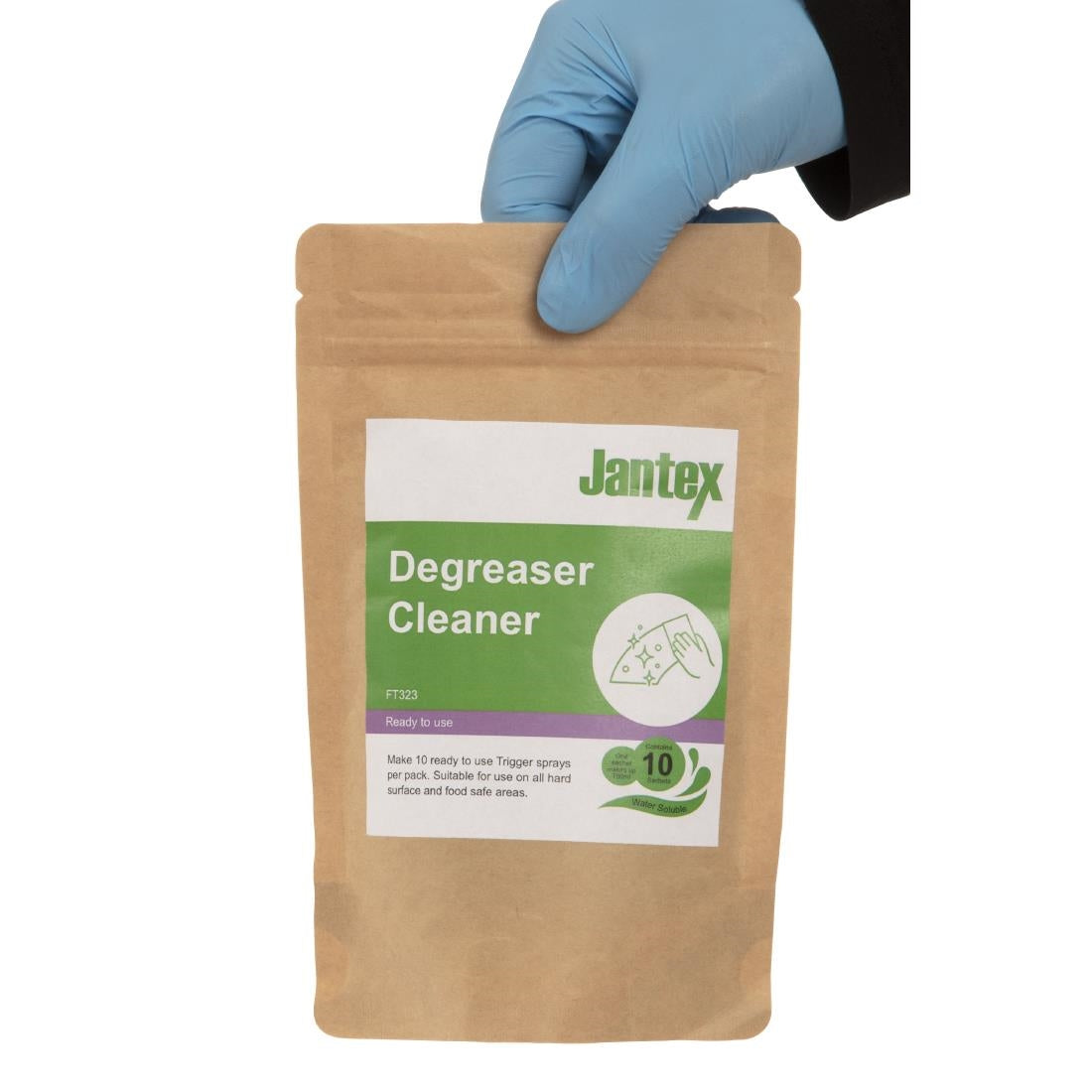 FT323 Jantex Green Kitchen Degreaser Cleaner Sachets (Pack of 10) JD Catering Equipment Solutions Ltd