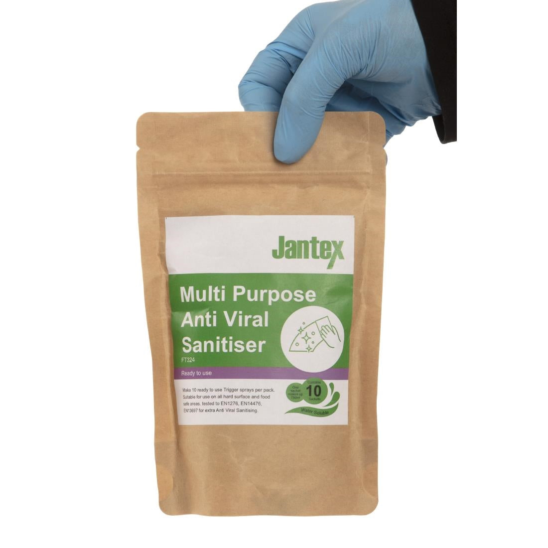 FT324 Jantex Green Anti-Viral Cleaner Sachets (Pack of 10) JD Catering Equipment Solutions Ltd