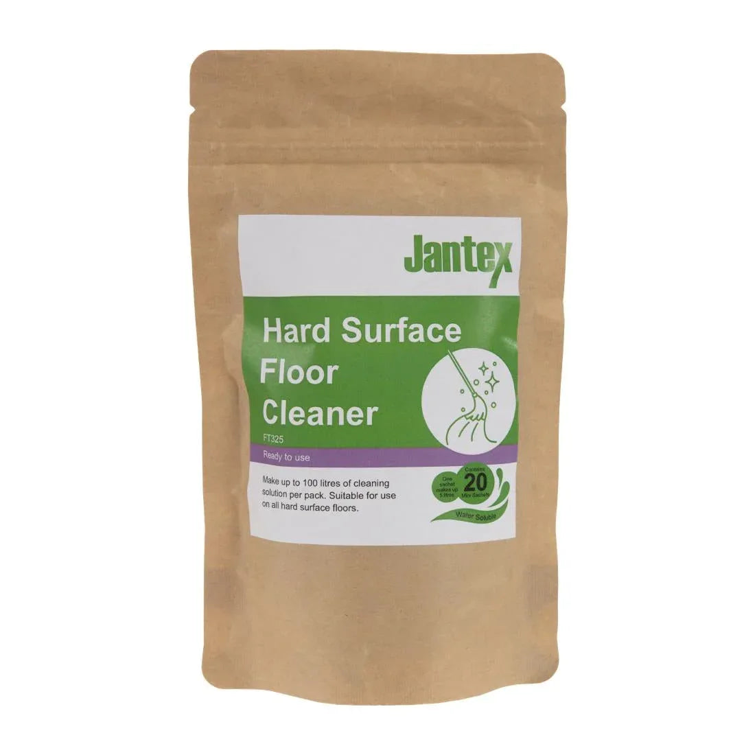 FT325 Jantex Green Hard Surface Floor Cleaner Sachets (Pack of 20) - JD Catering Equipment Solutions Ltd