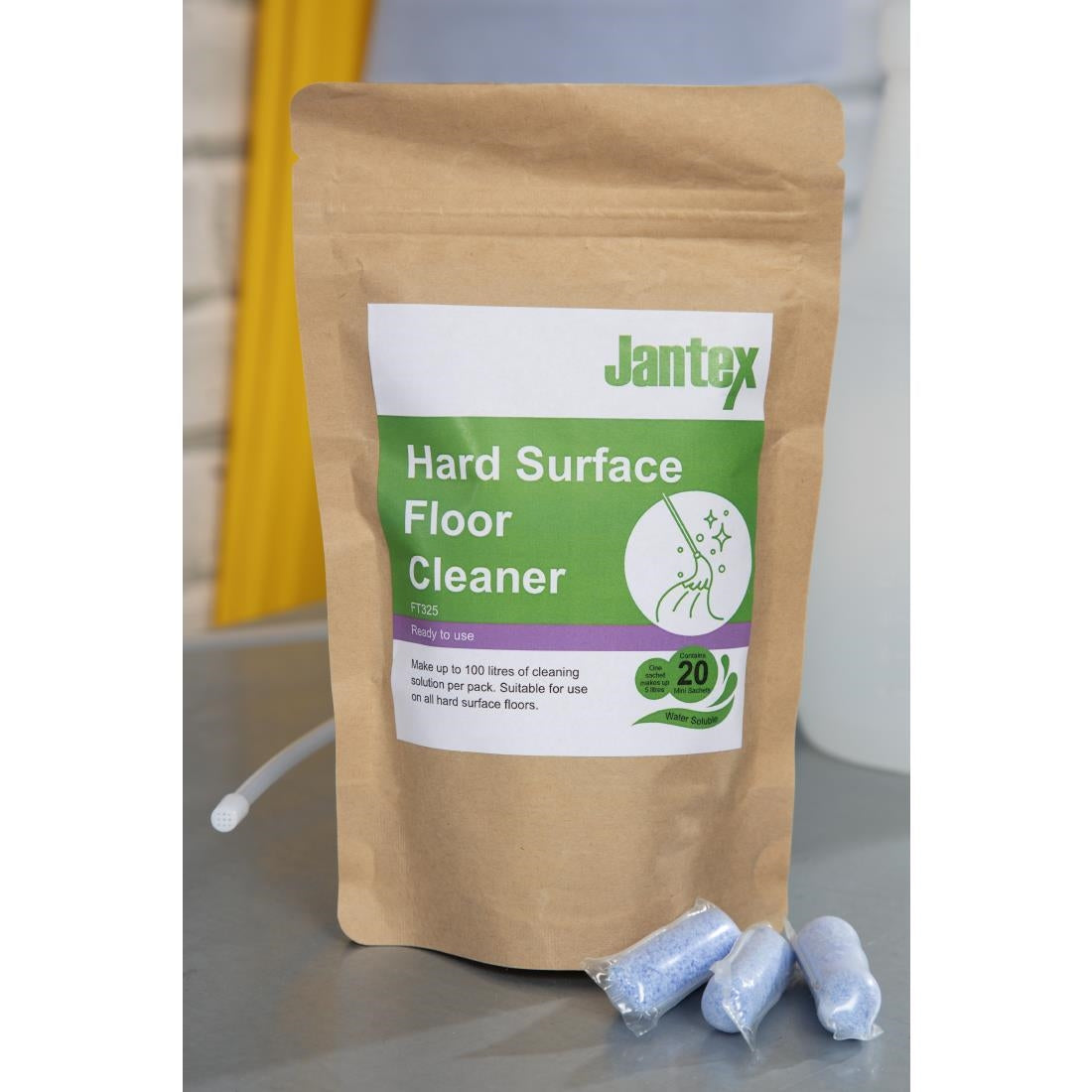FT325 Jantex Green Hard Surface Floor Cleaner Sachets (Pack of 20) JD Catering Equipment Solutions Ltd