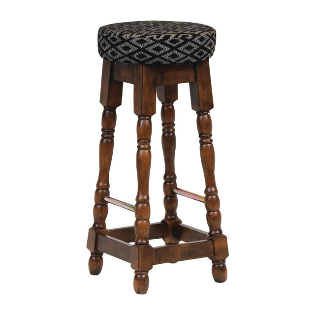 FT401 Classic Rubber Wood High Bar Stool with Black Diamond Seat (Pack of 2) JD Catering Equipment Solutions Ltd