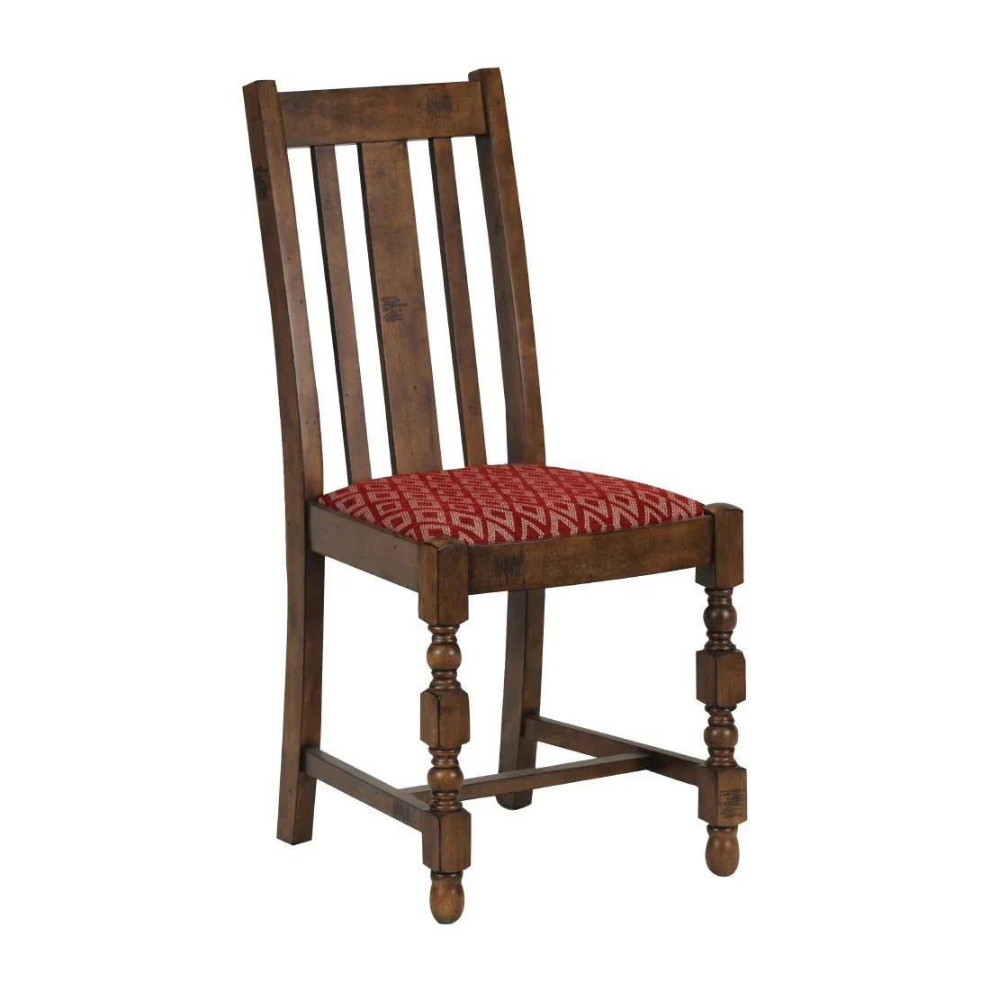 FT408 Mayfair Dining Chair with Red Diamond Padded Seat (Pack of 2) - JD Catering Equipment Solutions Ltd