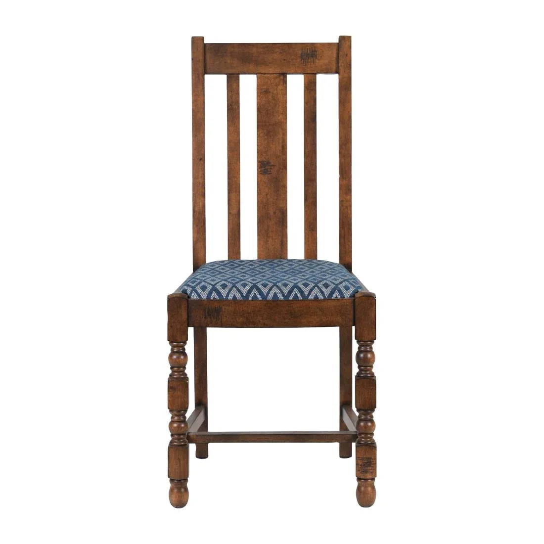 FT410 Mayfair Dining Chair with Blue Diamond Padded Seat (Pack of 2) - JD Catering Equipment Solutions Ltd