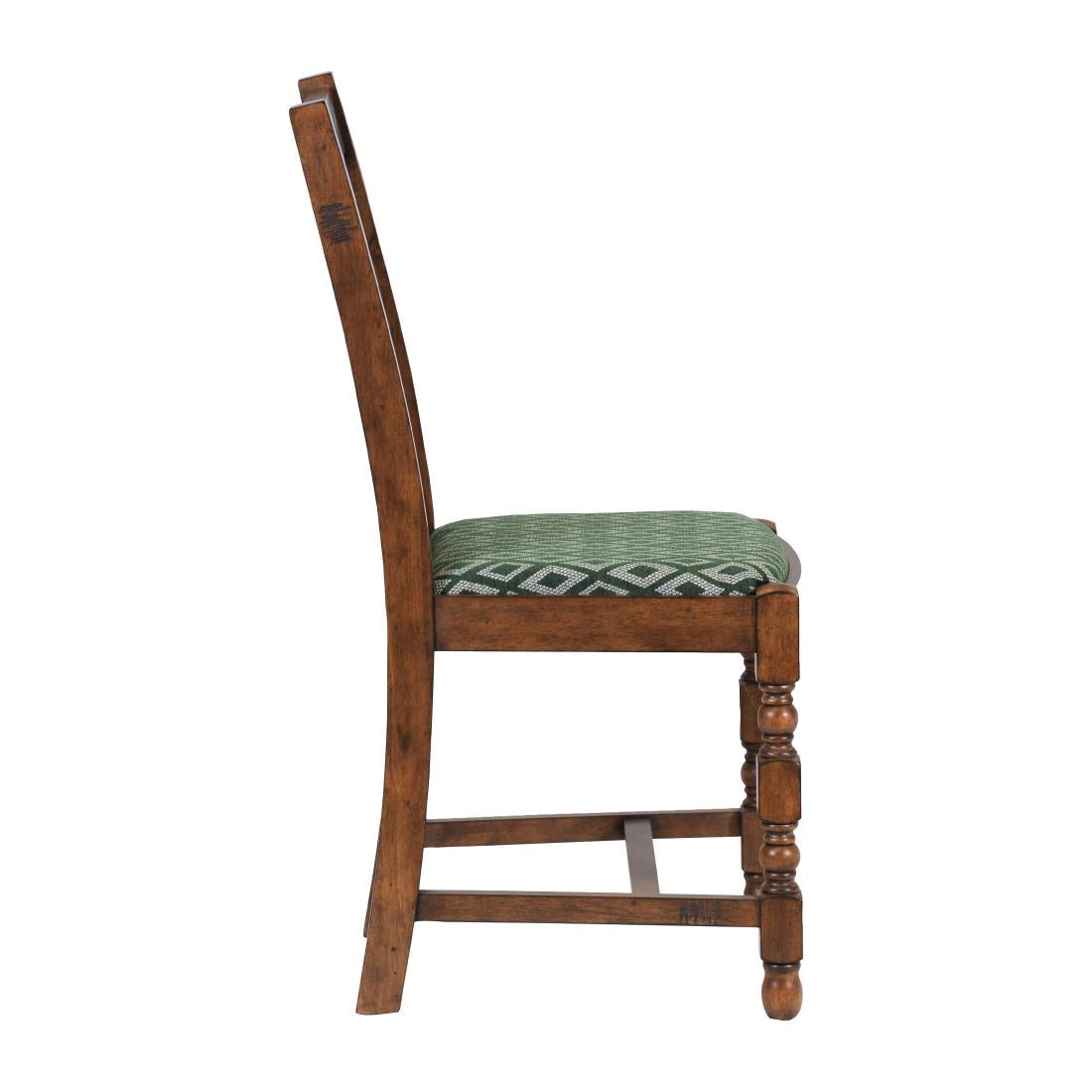 FT411 Mayfair Dining Chair with Green Diamond Padded Seat (Pack of 2) JD Catering Equipment Solutions Ltd