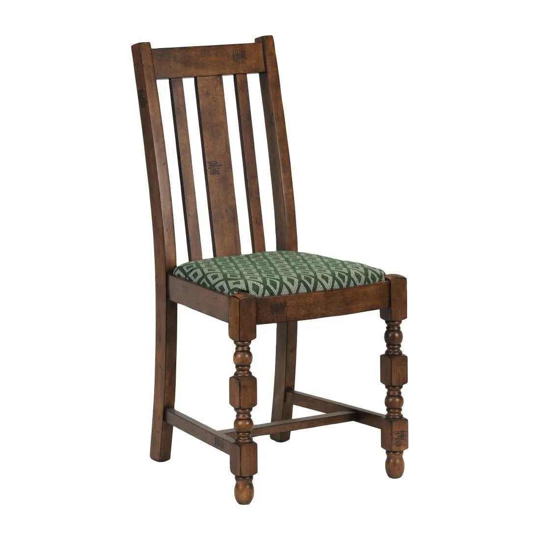 FT411 Mayfair Dining Chair with Green Diamond Padded Seat (Pack of 2) - JD Catering Equipment Solutions Ltd