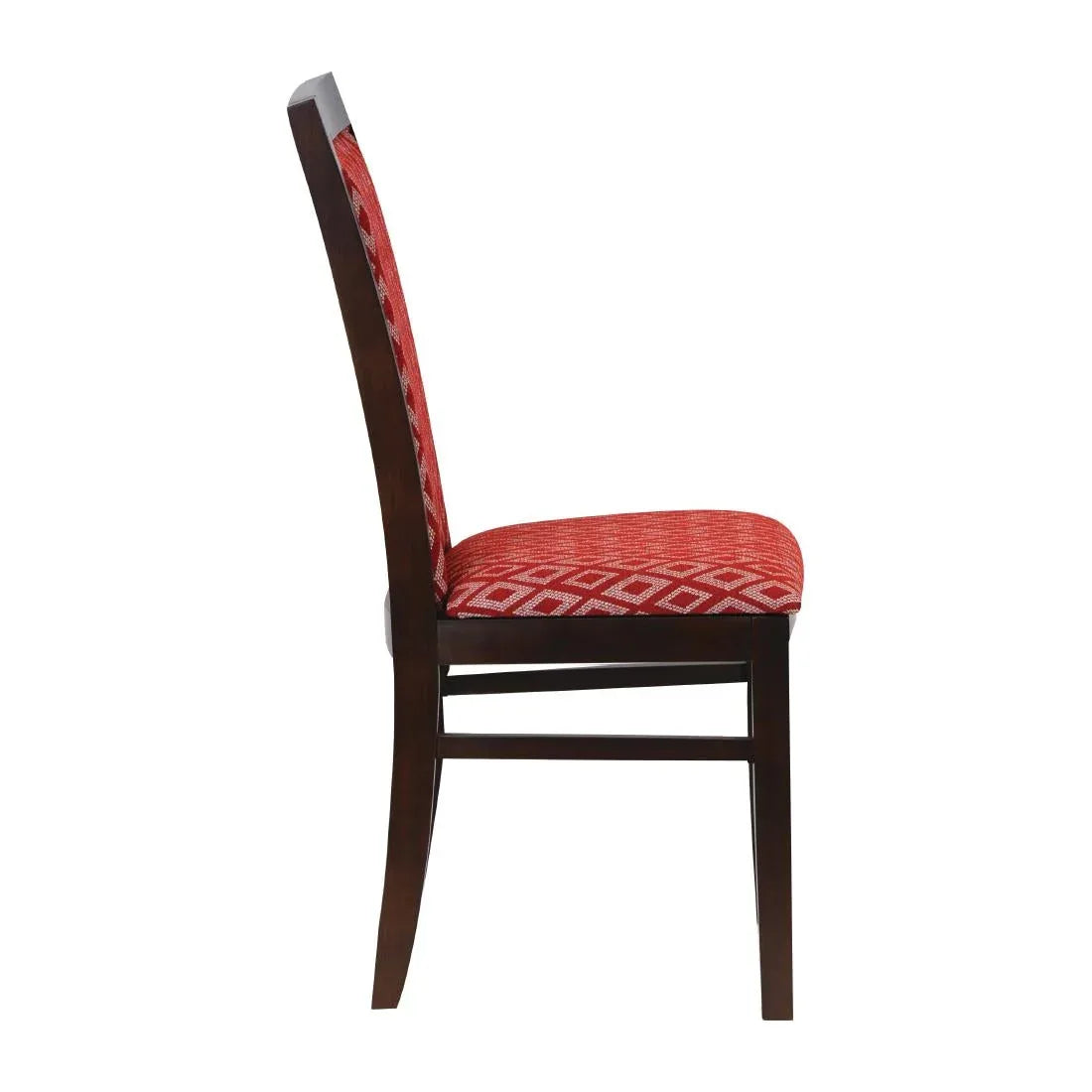 FT412 Brooklyn Padded Back Dark Walnut Dining Chair with Red Diamond Padded Seat and Back (Pack of 2) - JD Catering Equipment Solutions Ltd