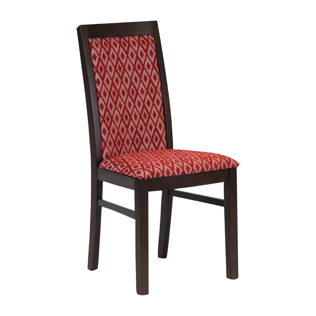 FT412 Brooklyn Padded Back Dark Walnut Dining Chair with Red Diamond Padded Seat and Back (Pack of 2) JD Catering Equipment Solutions Ltd