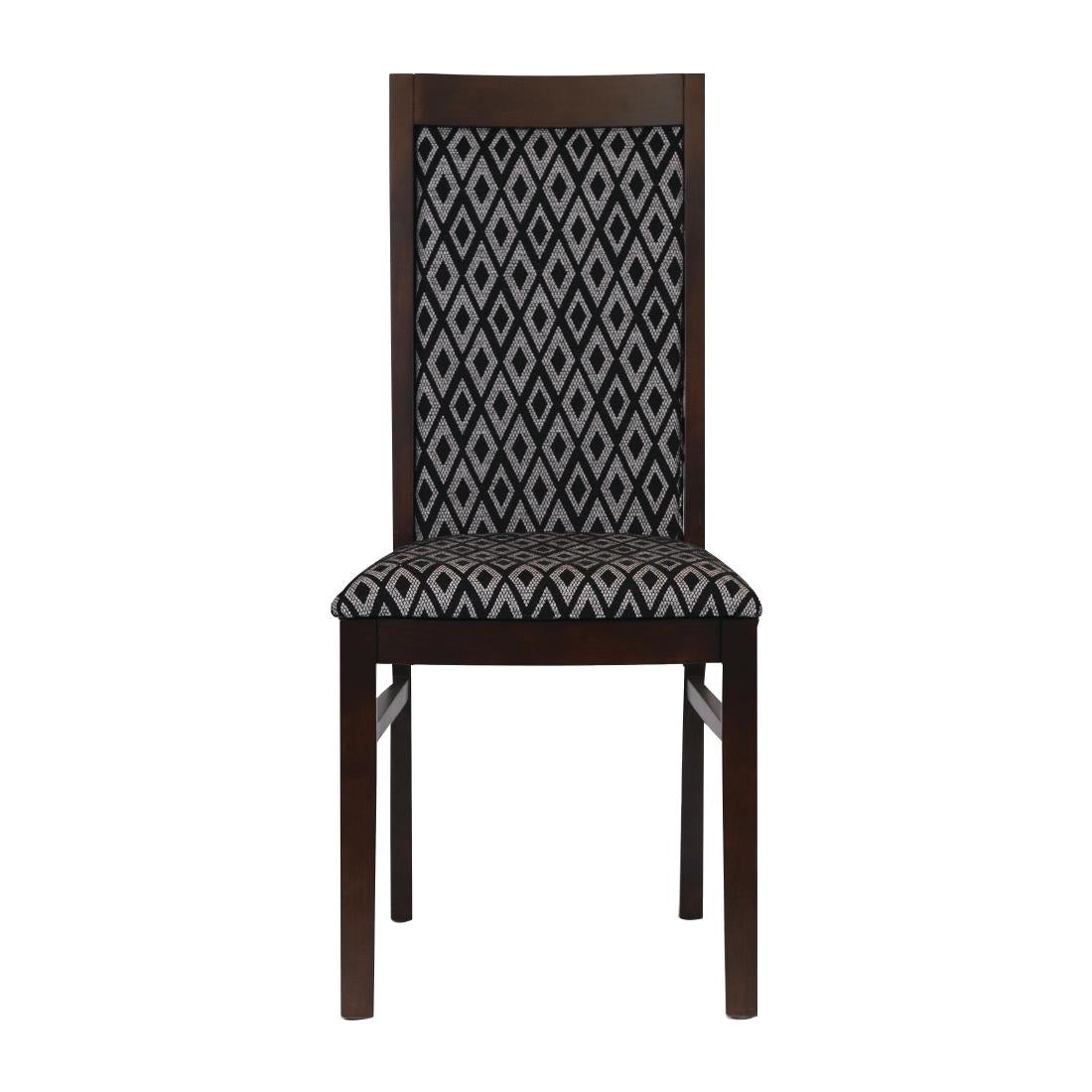 FT413 Brooklyn Padded Back Dark Walnut Dining Chair with Black Diamond Padded Seat and Back (Pack of 2) JD Catering Equipment Solutions Ltd