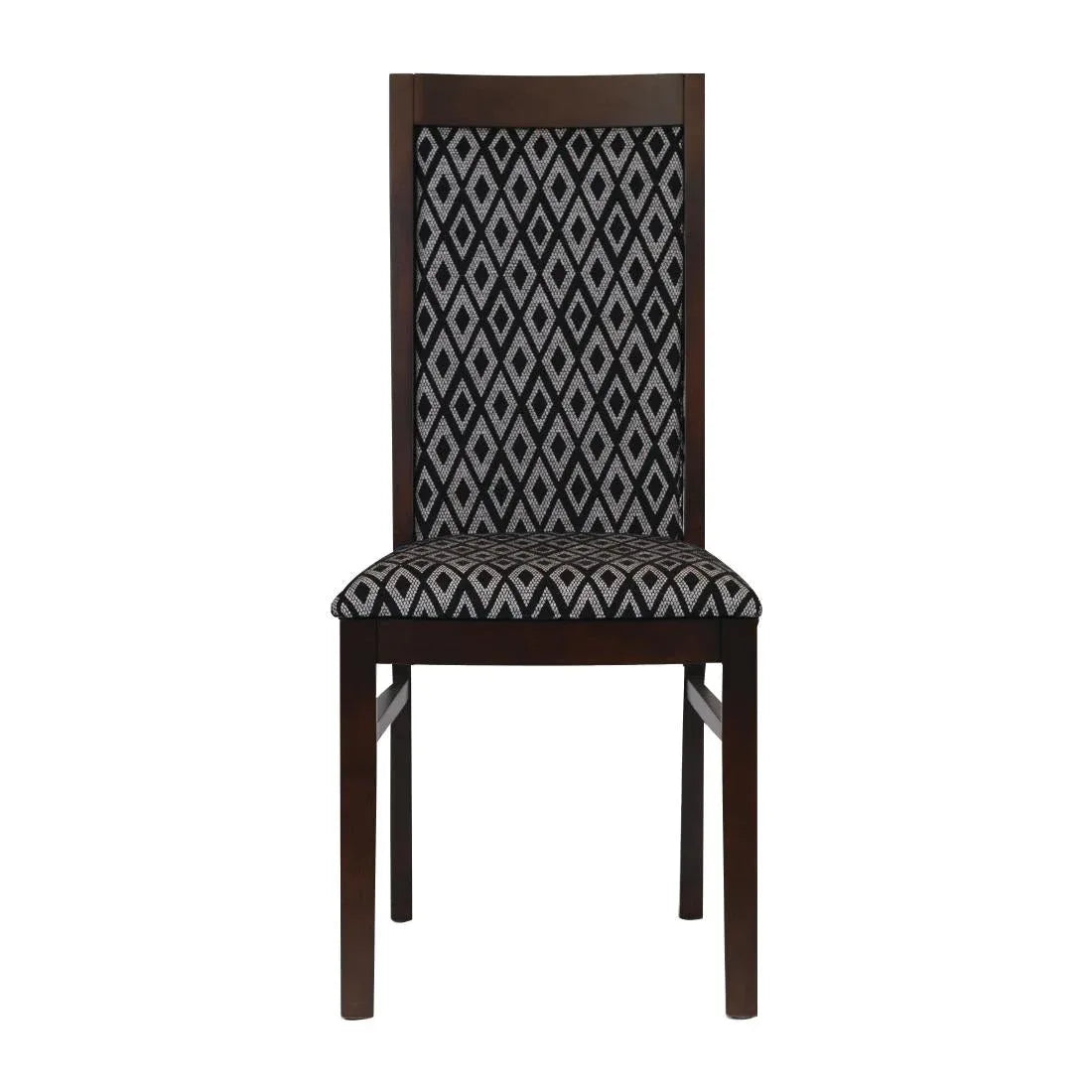 FT413 Brooklyn Padded Back Dark Walnut Dining Chair with Black Diamond Padded Seat and Back (Pack of 2) - JD Catering Equipment Solutions Ltd