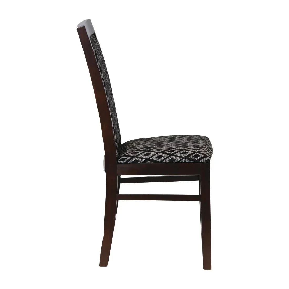FT413 Brooklyn Padded Back Dark Walnut Dining Chair with Black Diamond Padded Seat and Back (Pack of 2) - JD Catering Equipment Solutions Ltd