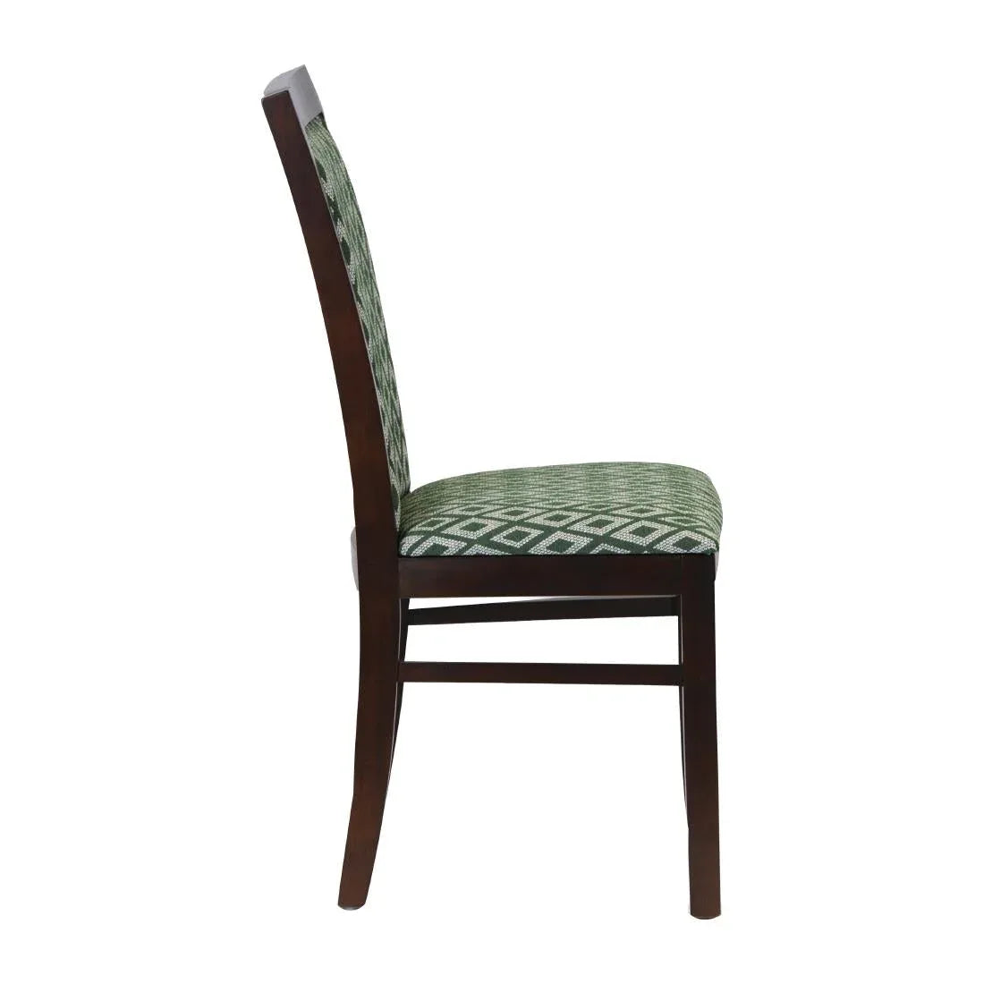 FT415 Brooklyn Padded Back Dark Walnut Dining Chair with Green Diamond Padded Seat and Back (Pack of 2) - JD Catering Equipment Solutions Ltd