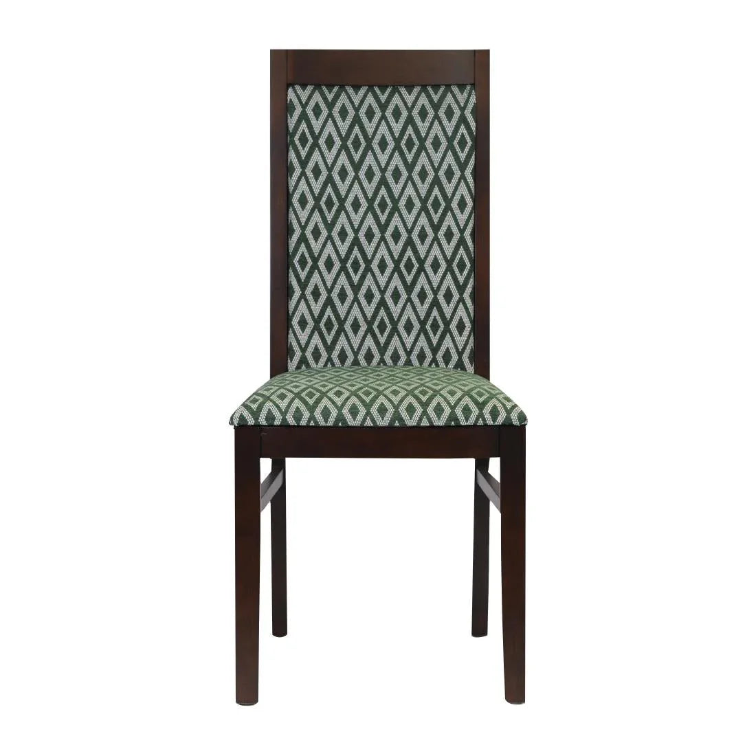 FT415 Brooklyn Padded Back Dark Walnut Dining Chair with Green Diamond Padded Seat and Back (Pack of 2) - JD Catering Equipment Solutions Ltd