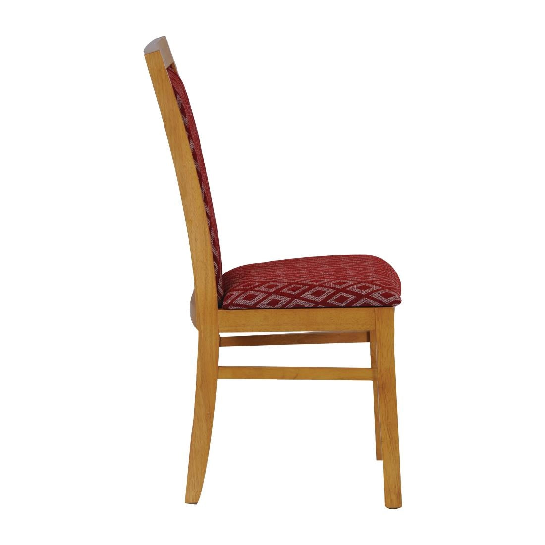 FT416 Brooklyn Padded Back Soft Oak Dining Chair with Red Diamond Padded Seat and Back (Pack of 2) JD Catering Equipment Solutions Ltd