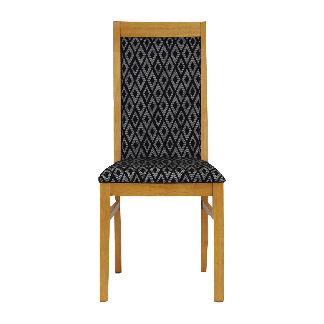 FT417 Brooklyn Padded Back Soft Oak Dining Chair with Black Diamond Padded Seat and Back (Pack of 2) JD Catering Equipment Solutions Ltd