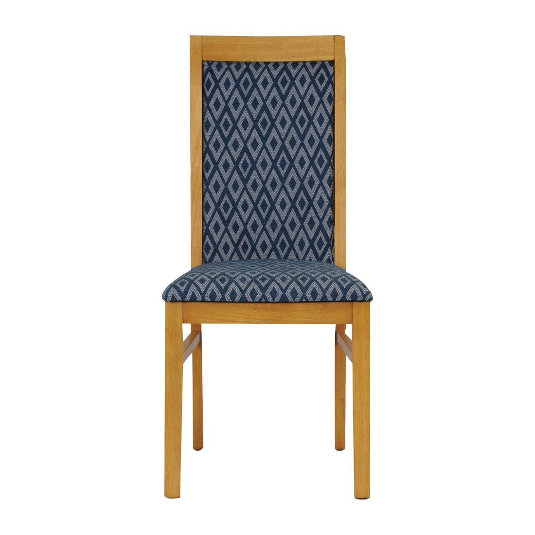 FT418 Brooklyn Padded Back Soft Oak Dining Chair with Blue Diamond Padded Seat and Back (Pack of 2) JD Catering Equipment Solutions Ltd