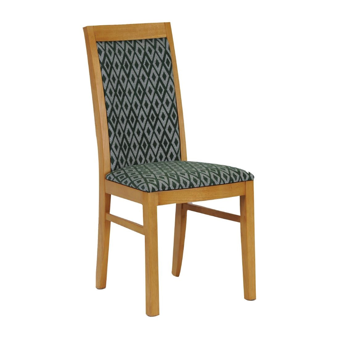FT419 Brooklyn Padded Back Soft Oak Dining Chair with Green Diamond Padded Seat and Back (Pack of 2) JD Catering Equipment Solutions Ltd