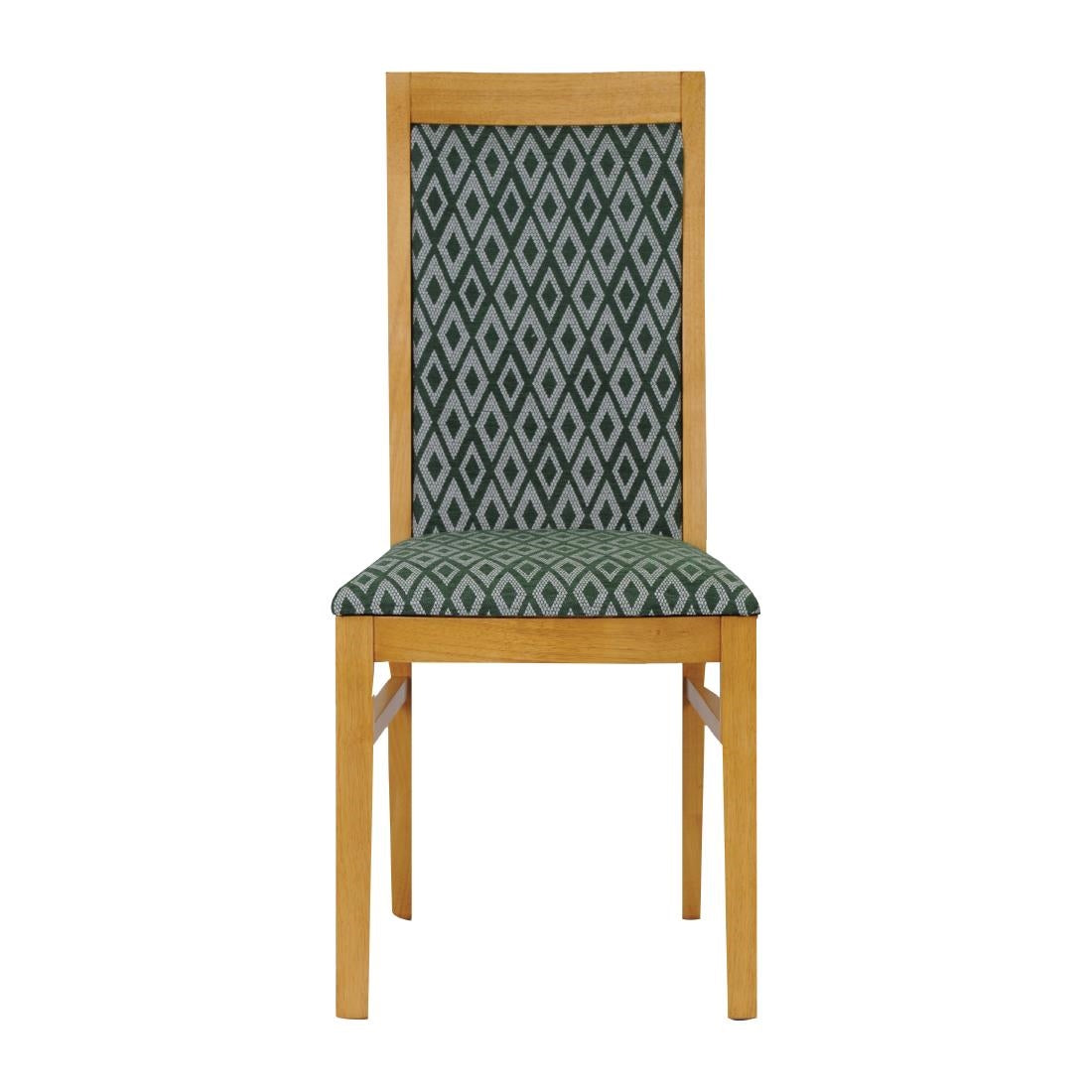 FT419 Brooklyn Padded Back Soft Oak Dining Chair with Green Diamond Padded Seat and Back (Pack of 2) JD Catering Equipment Solutions Ltd