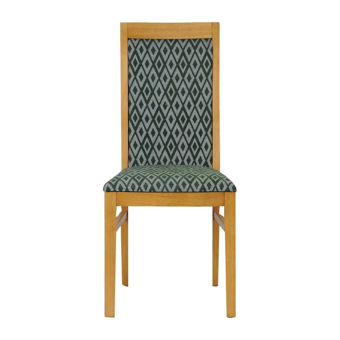 FT419 Brooklyn Padded Back Soft Oak Dining Chair with Green Diamond Padded Seat and Back (Pack of 2) - JD Catering Equipment Solutions Ltd