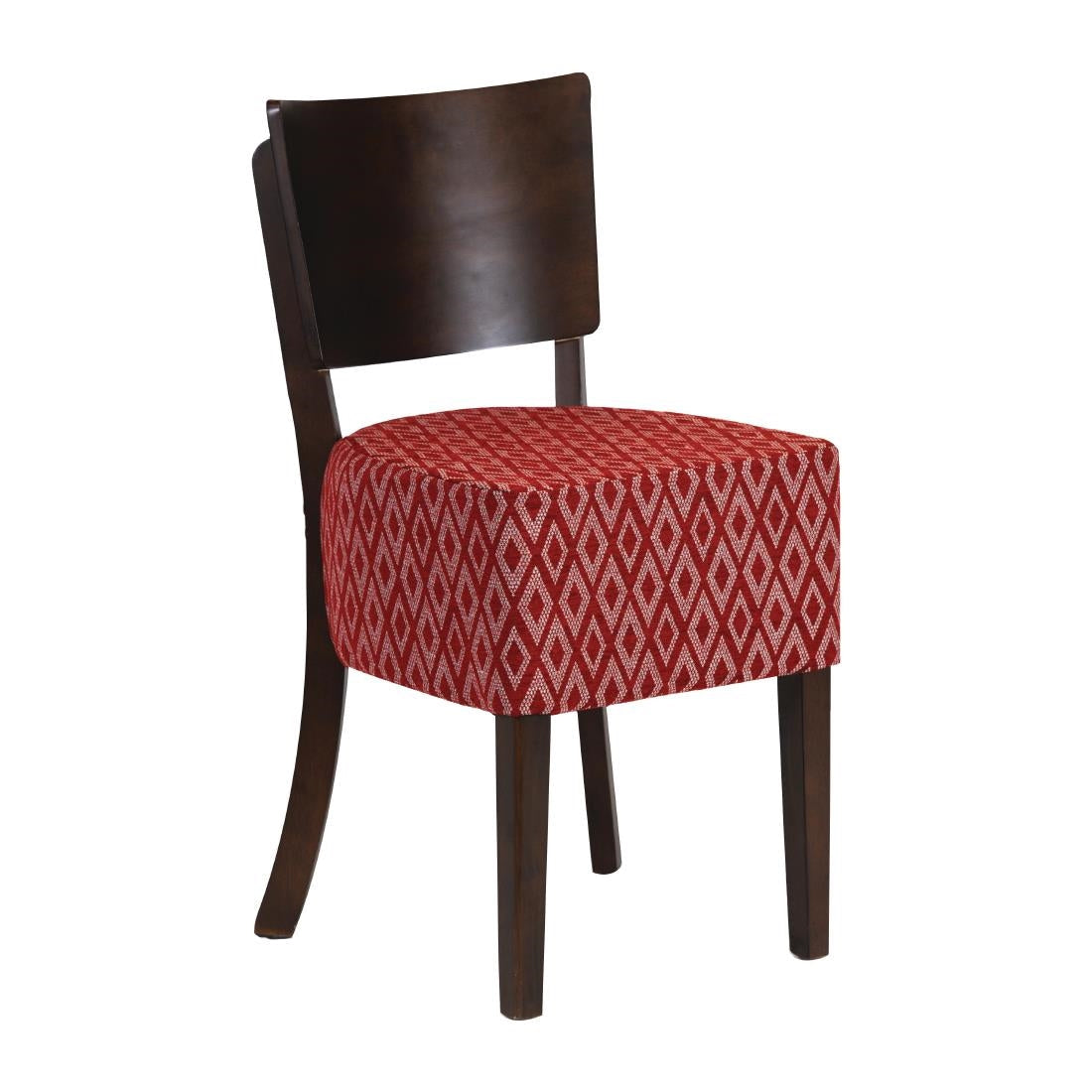 FT420 Asti Padded Dark Walnut Dining Chair with Red Diamond Deep Padded Seat and Back (Pack of 2) JD Catering Equipment Solutions Ltd