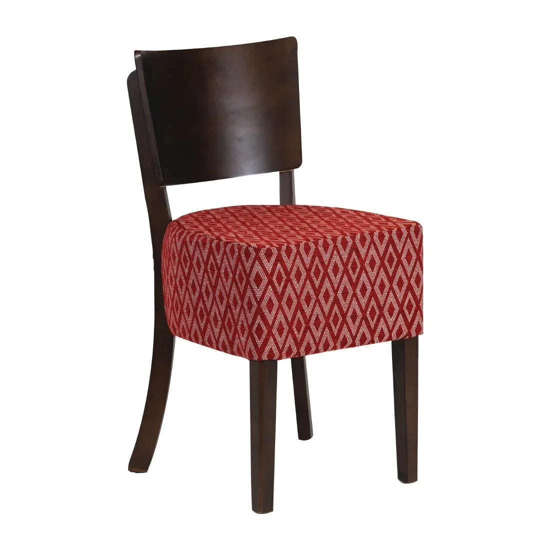 FT420 Asti Padded Dark Walnut Dining Chair with Red Diamond Deep Padded Seat and Back (Pack of 2) - JD Catering Equipment Solutions Ltd