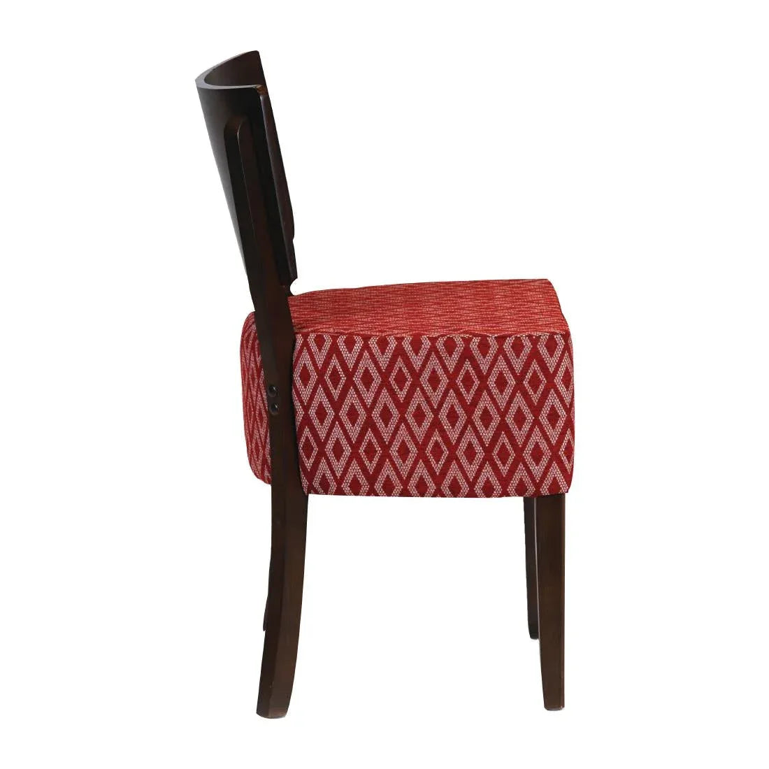 FT420 Asti Padded Dark Walnut Dining Chair with Red Diamond Deep Padded Seat and Back (Pack of 2) - JD Catering Equipment Solutions Ltd