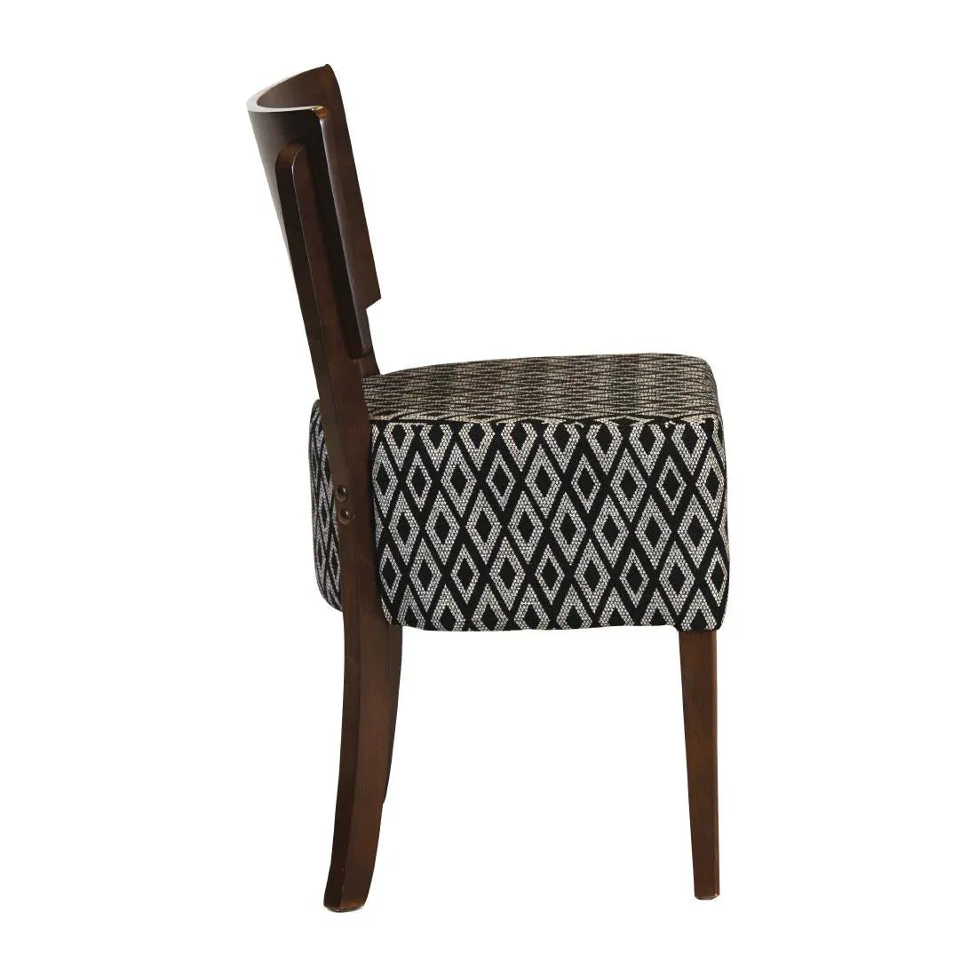 FT421 Asti Padded Dark Walnut Dining Chair with Black Diamond Deep Padded Seat and Back (Pack of 2) - JD Catering Equipment Solutions Ltd