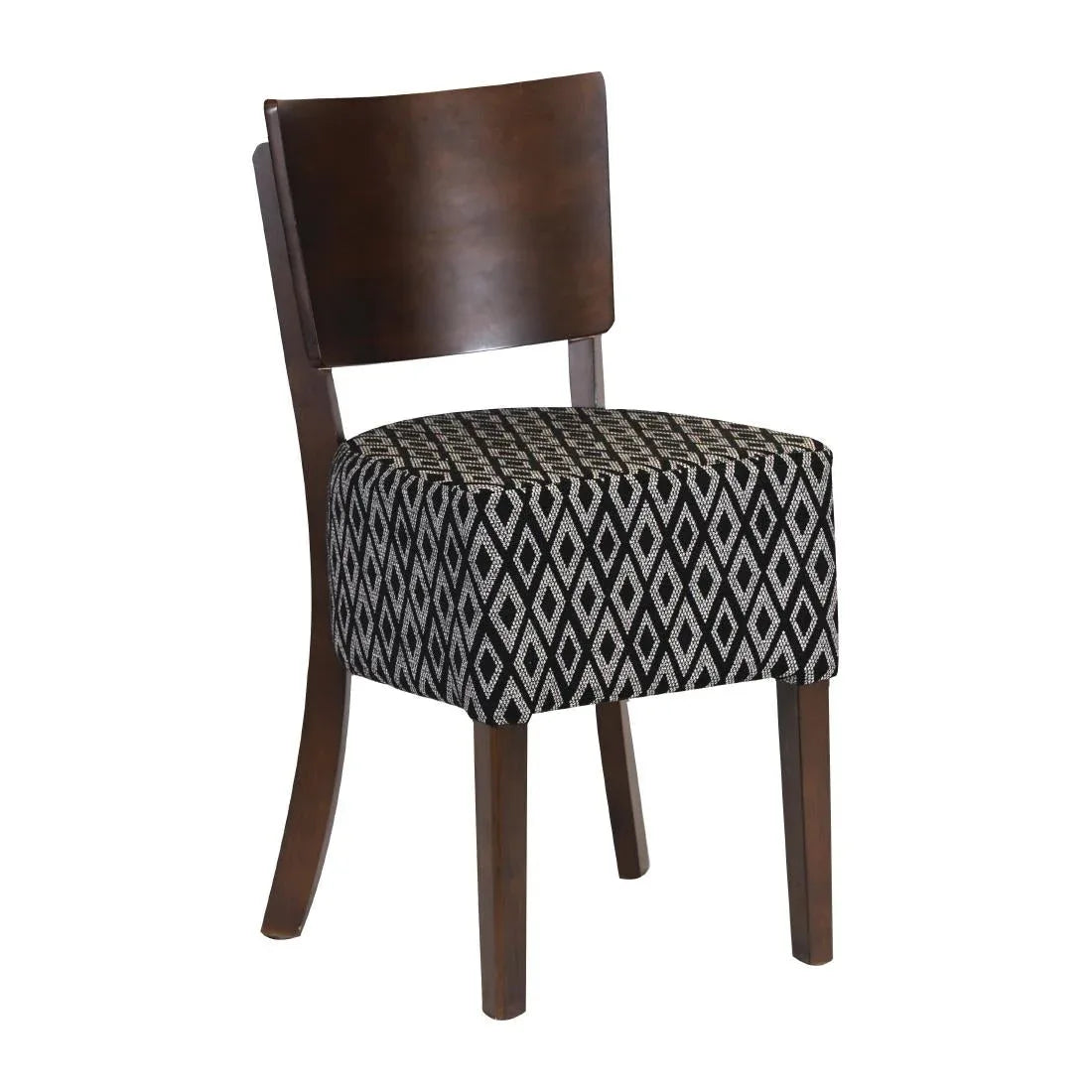 FT421 Asti Padded Dark Walnut Dining Chair with Black Diamond Deep Padded Seat and Back (Pack of 2) - JD Catering Equipment Solutions Ltd