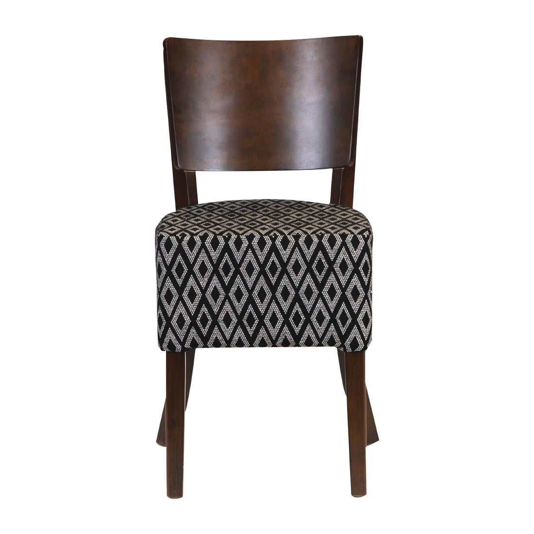 FT421 Asti Padded Dark Walnut Dining Chair with Black Diamond Deep Padded Seat and Back (Pack of 2) JD Catering Equipment Solutions Ltd