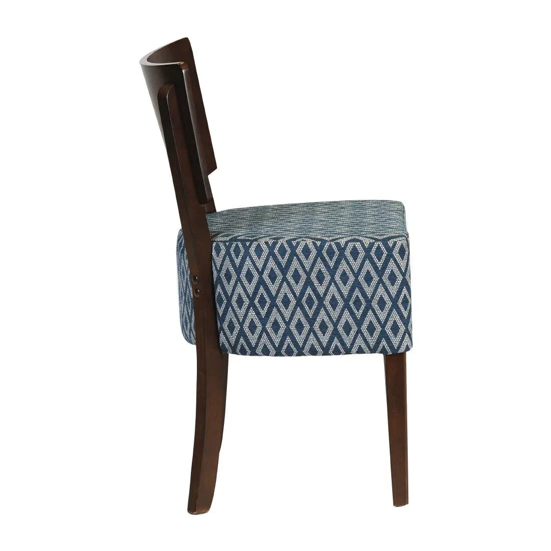 FT422 Asti Padded Dark Walnut Dining Chair with Blue Diamond Deep Padded Seat and Back (Pack of 2) - JD Catering Equipment Solutions Ltd