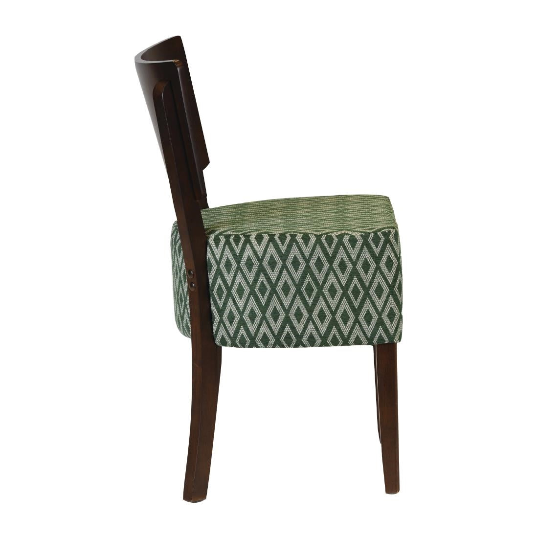 FT423 Asti Padded Dark Walnut Dining Chair with Green Diamond Deep Padded Seat and Back (Pack of 2) JD Catering Equipment Solutions Ltd