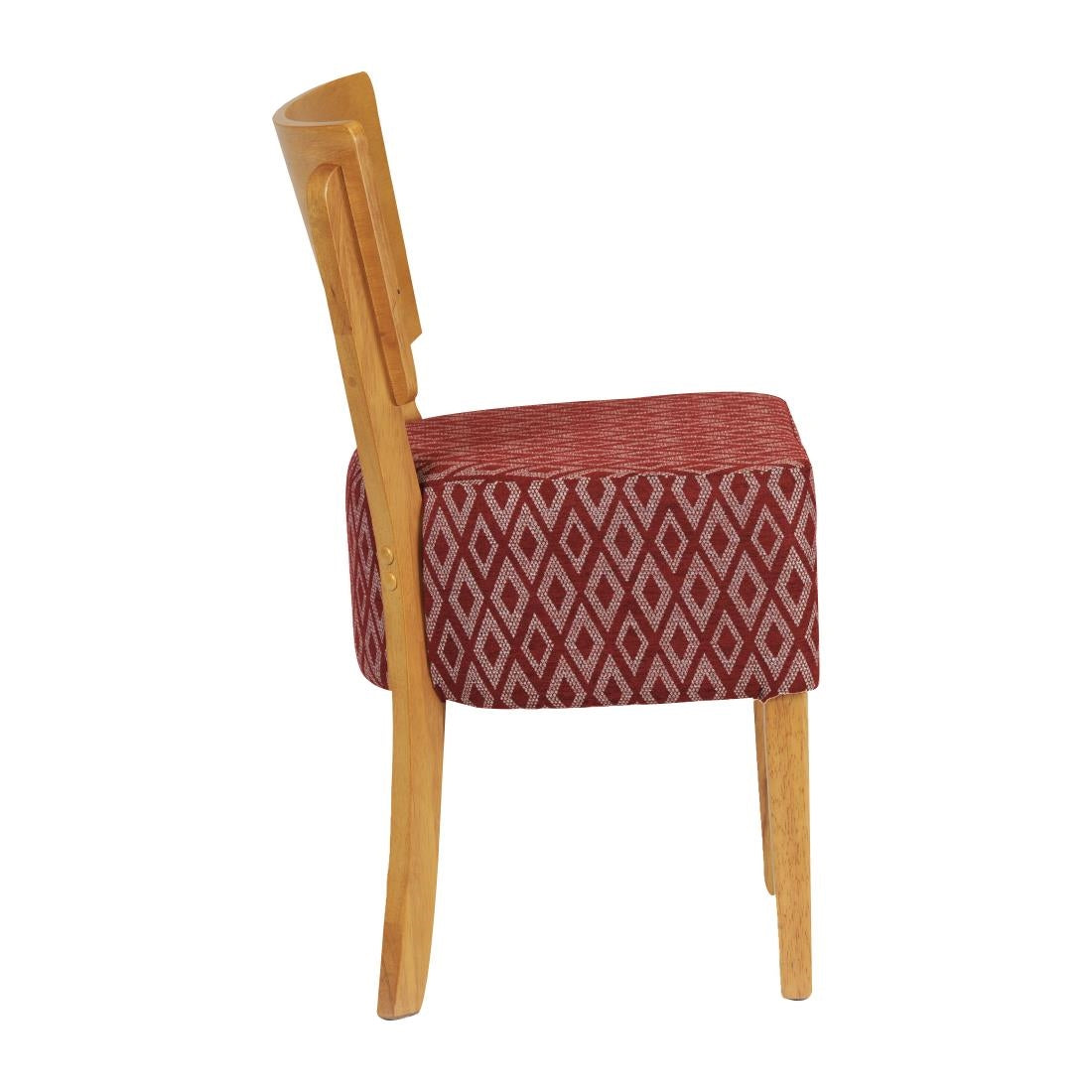 FT424 Asti Padded Soft Oak Dining Chair with Red Diamond Deep Padded Seat and Back (Pack of 2) JD Catering Equipment Solutions Ltd