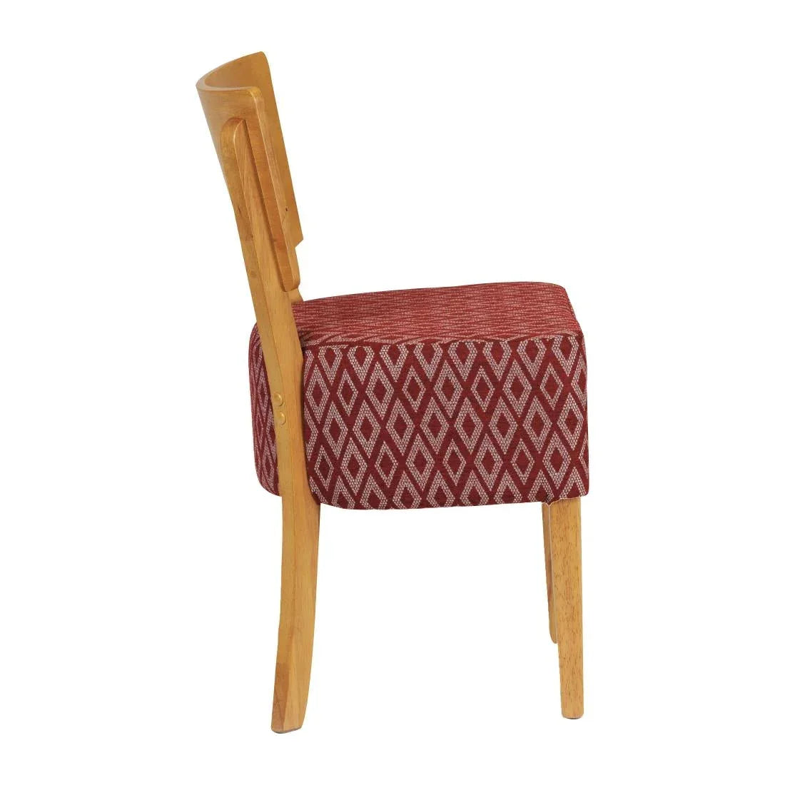 FT424 Asti Padded Soft Oak Dining Chair with Red Diamond Deep Padded Seat and Back (Pack of 2) - JD Catering Equipment Solutions Ltd