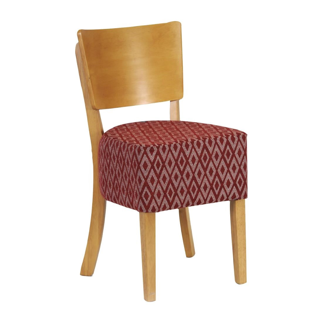 FT424 Asti Padded Soft Oak Dining Chair with Red Diamond Deep Padded Seat and Back (Pack of 2) JD Catering Equipment Solutions Ltd