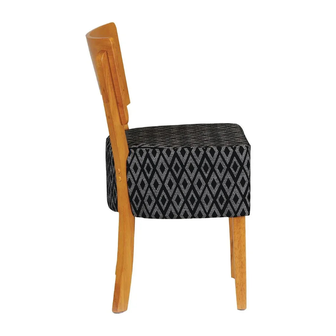 FT425 Asti Padded Soft Oak Dining Chair with Black Diamond Deep Padded Seat and Back (Pack of 2) - JD Catering Equipment Solutions Ltd