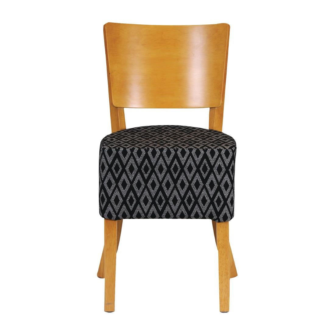 FT425 Asti Padded Soft Oak Dining Chair with Black Diamond Deep Padded Seat and Back (Pack of 2) JD Catering Equipment Solutions Ltd