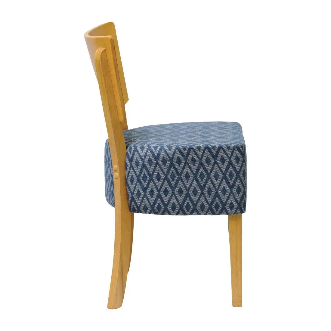 FT426 Asti Padded Soft Oak Dining Chair with Blue Diamond Deep Padded Seat and Back (Pack of 2) - JD Catering Equipment Solutions Ltd