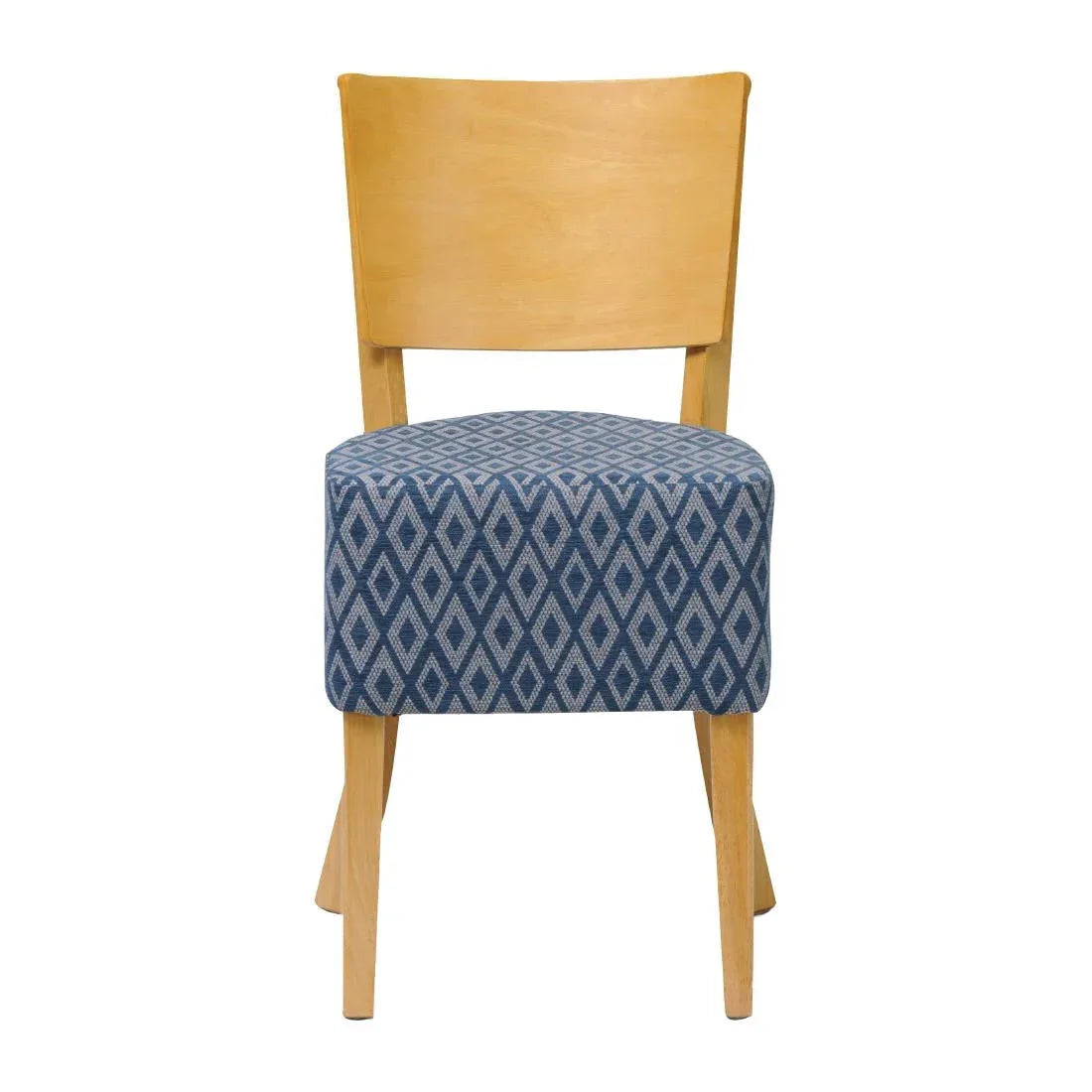 FT426 Asti Padded Soft Oak Dining Chair with Blue Diamond Deep Padded Seat and Back (Pack of 2) - JD Catering Equipment Solutions Ltd