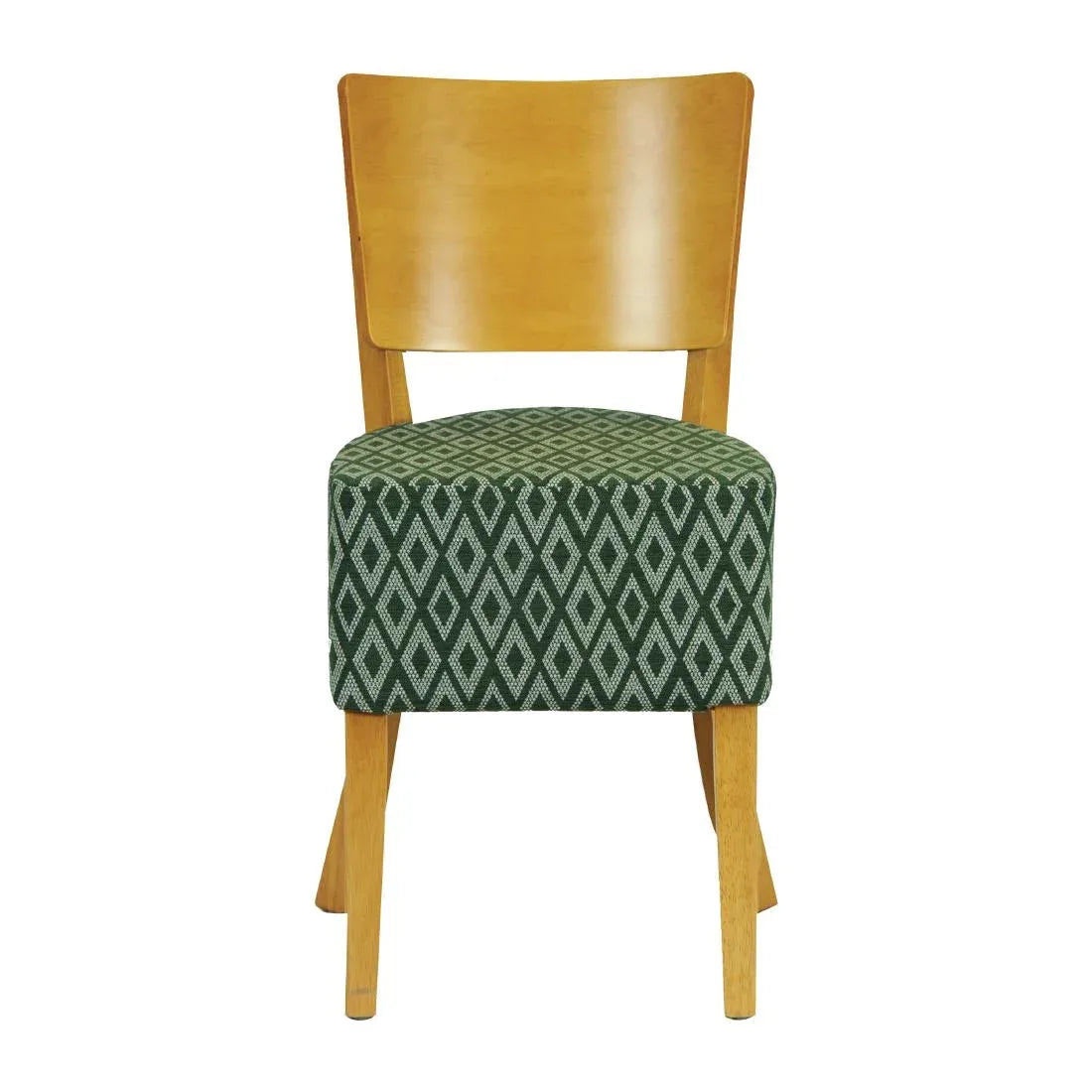 FT427 Asti Padded Soft Oak Dining Chair with Green Diamond Deep Padded Seat and Back (Pack of 2) - JD Catering Equipment Solutions Ltd