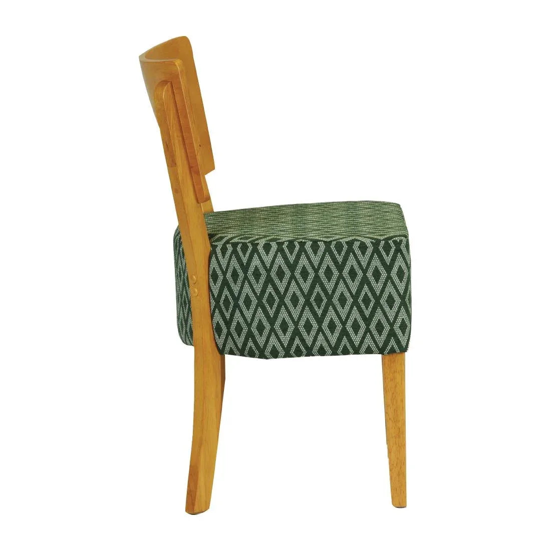 FT427 Asti Padded Soft Oak Dining Chair with Green Diamond Deep Padded Seat and Back (Pack of 2) - JD Catering Equipment Solutions Ltd