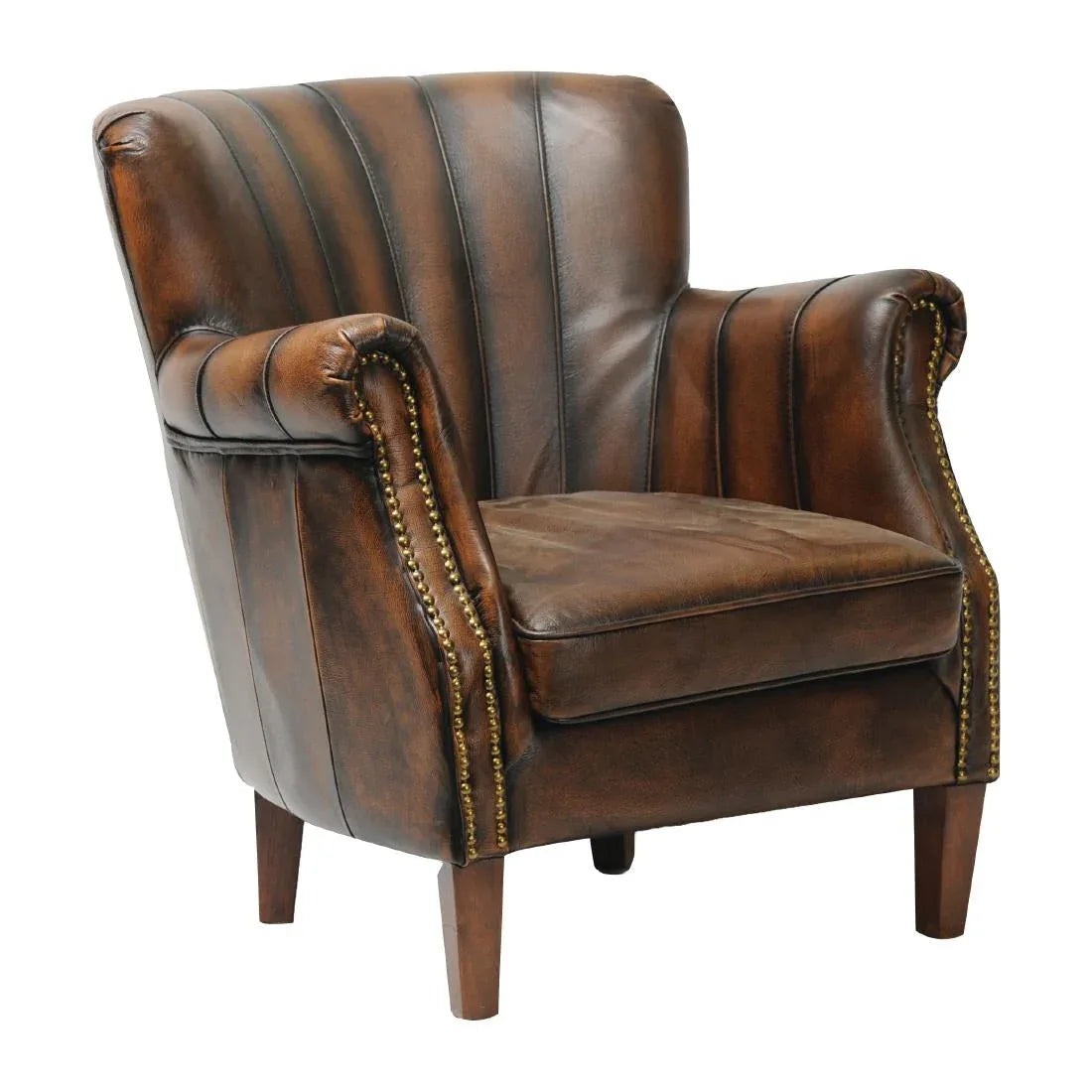 FT441 Lancaster Leather Chair Chestnut - JD Catering Equipment Solutions Ltd