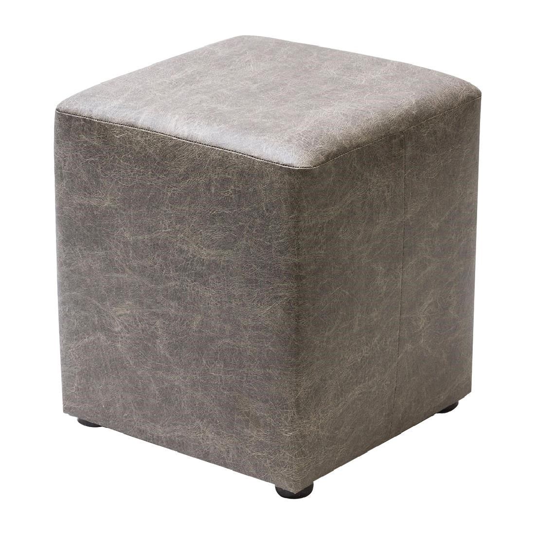 FT445 Cube Faux Leather Bar Stool Ash (Pack of 2) JD Catering Equipment Solutions Ltd