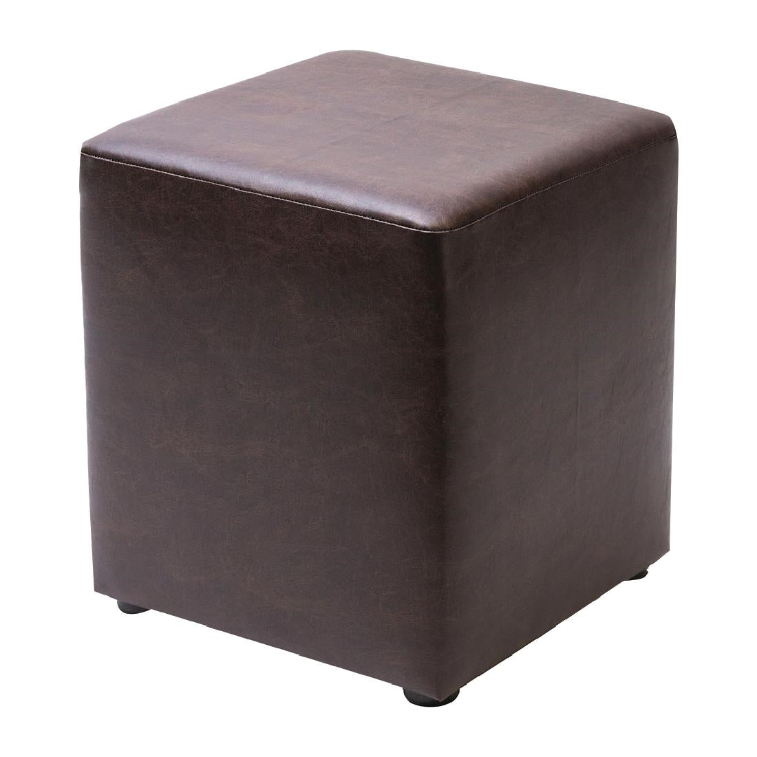 FT446 Cube Faux Leather Bar Stool Peat (Pack of 2) JD Catering Equipment Solutions Ltd