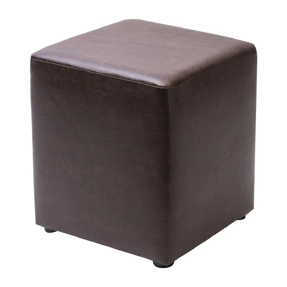 FT446 Cube Faux Leather Bar Stool Peat (Pack of 2) - JD Catering Equipment Solutions Ltd