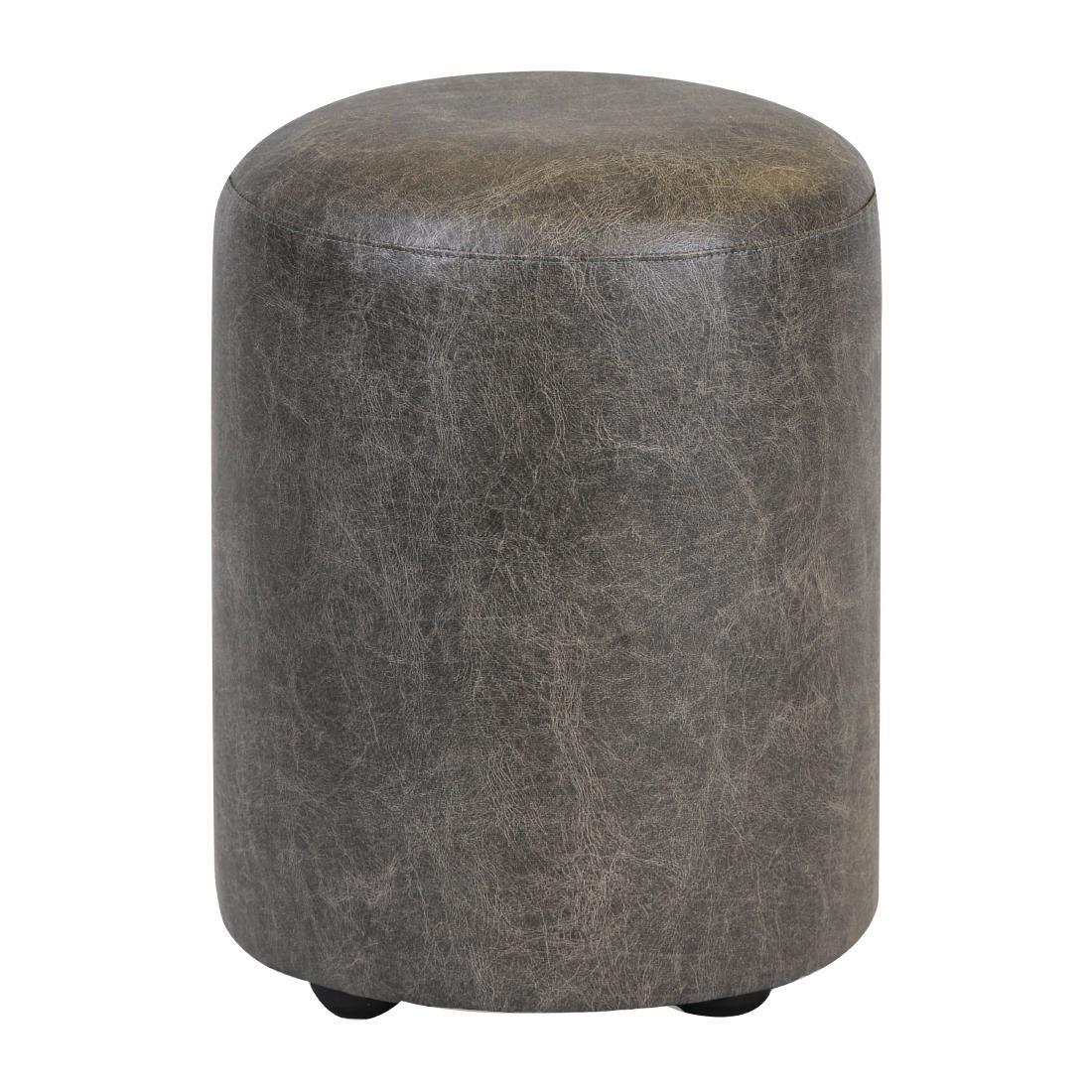 FT450 Cylinder Faux Leather Bar Stool Ash (Pack of 2) - JD Catering Equipment Solutions Ltd