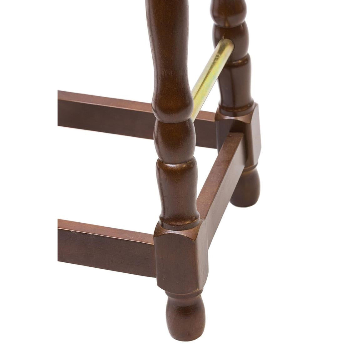 FT458 Classic Dark Wood High Bar Stool with Green Diamond Seat (Pack of 2) JD Catering Equipment Solutions Ltd