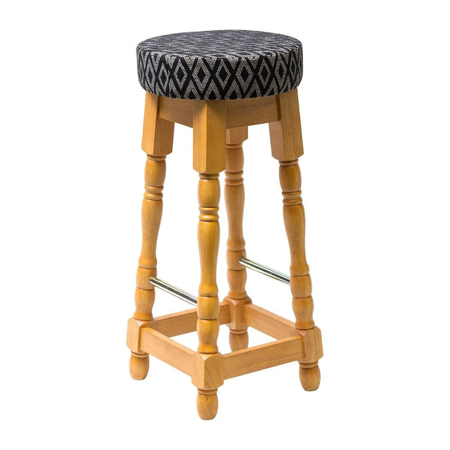 FT460 Classic Soft Oak High Bar Stool with Black Diamond Seat (Pack of 2) JD Catering Equipment Solutions Ltd