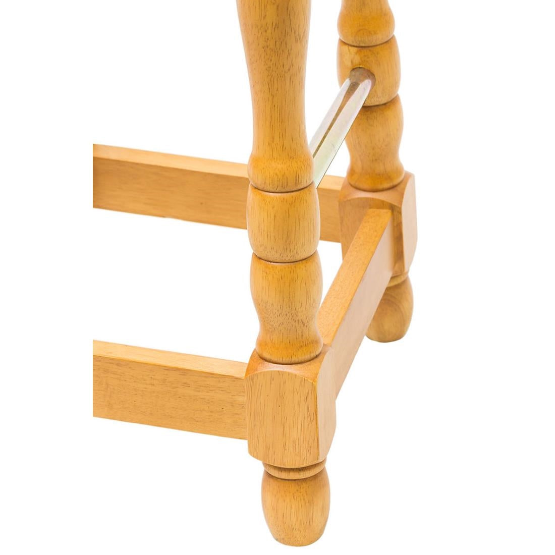 FT461 Classic Soft Oak High Bar Stool with Blue Diamond Seat (Pack of 2) JD Catering Equipment Solutions Ltd