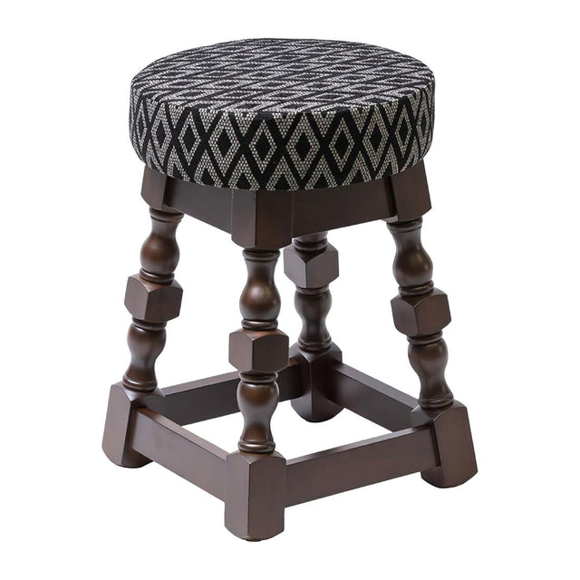 FT464 Classic Dark Wood Low Bar Stool with Black Diamond Seat (Pack of 2) JD Catering Equipment Solutions Ltd