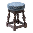 FT465 Classic Dark Wood Low Bar Stool with Blue Diamond Seat (Pack of 2) JD Catering Equipment Solutions Ltd