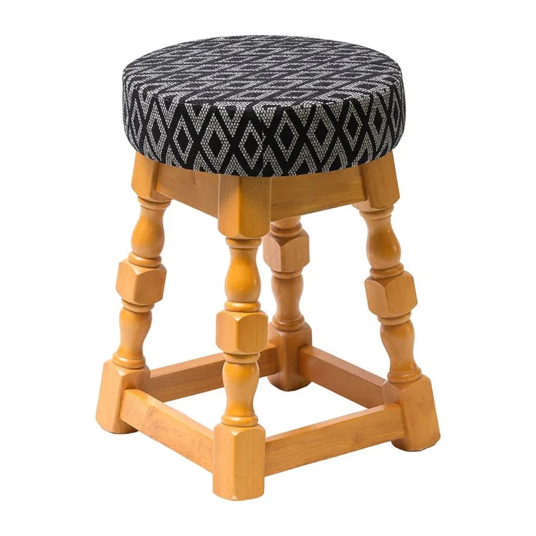 FT468 Classic Soft Oak Low Bar Stool with Black Diamond Seat (Pack of 2) - JD Catering Equipment Solutions Ltd